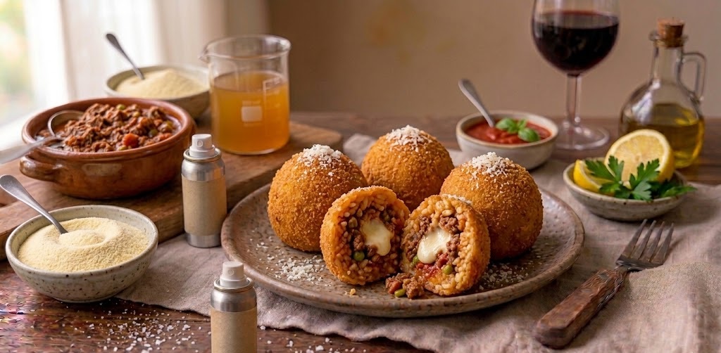 Arancini Siciliani al Ragù (Doratura Croccante Senza Olio Profondo)