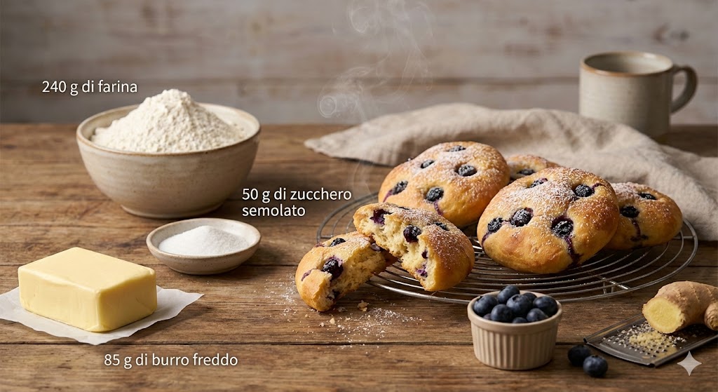 Scones Mirtilli e Zenzero (Dolcetti Gourmet in 12 Min)