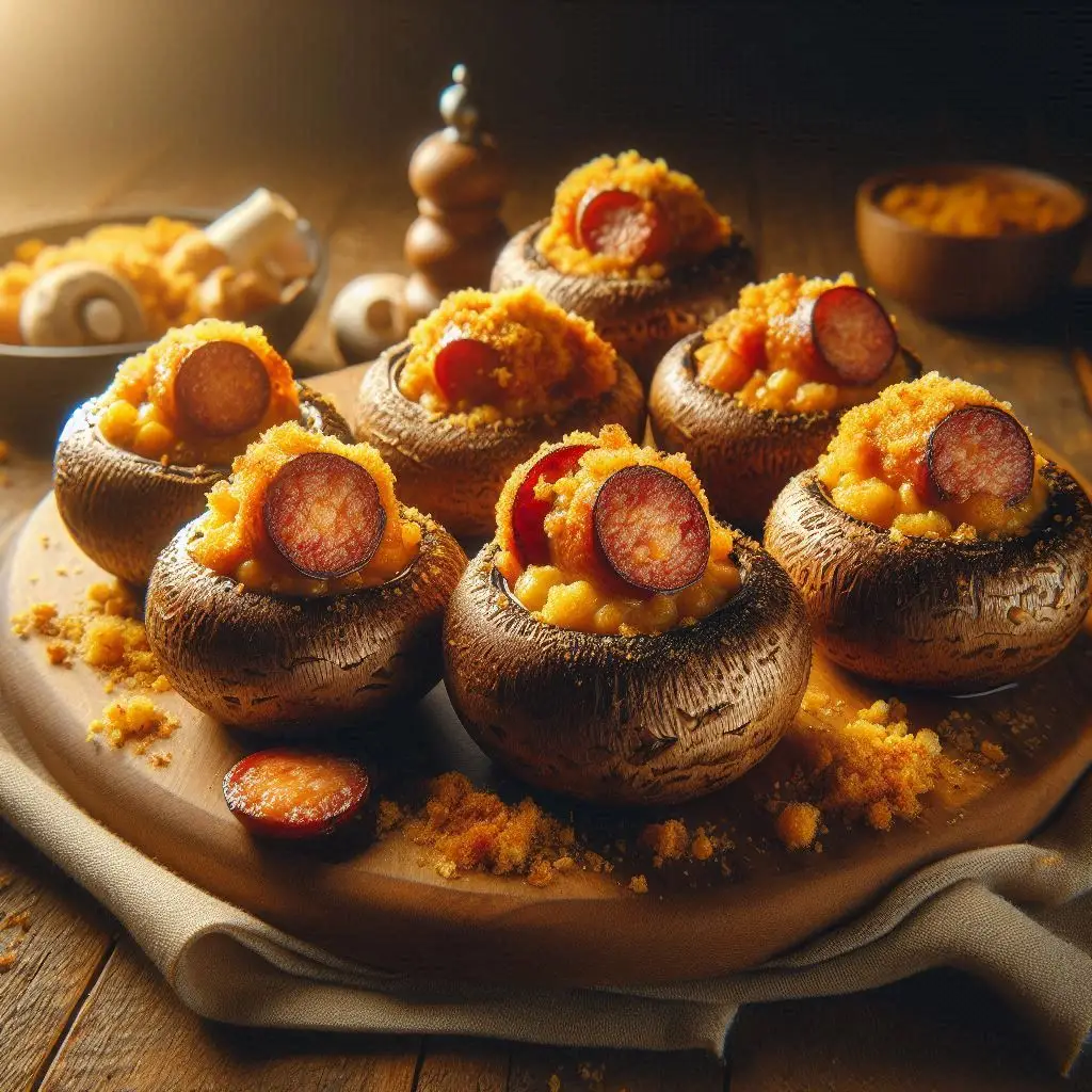 Funghi Ripieni alla Salsiccia (Gratinati in 12 Minuti)
