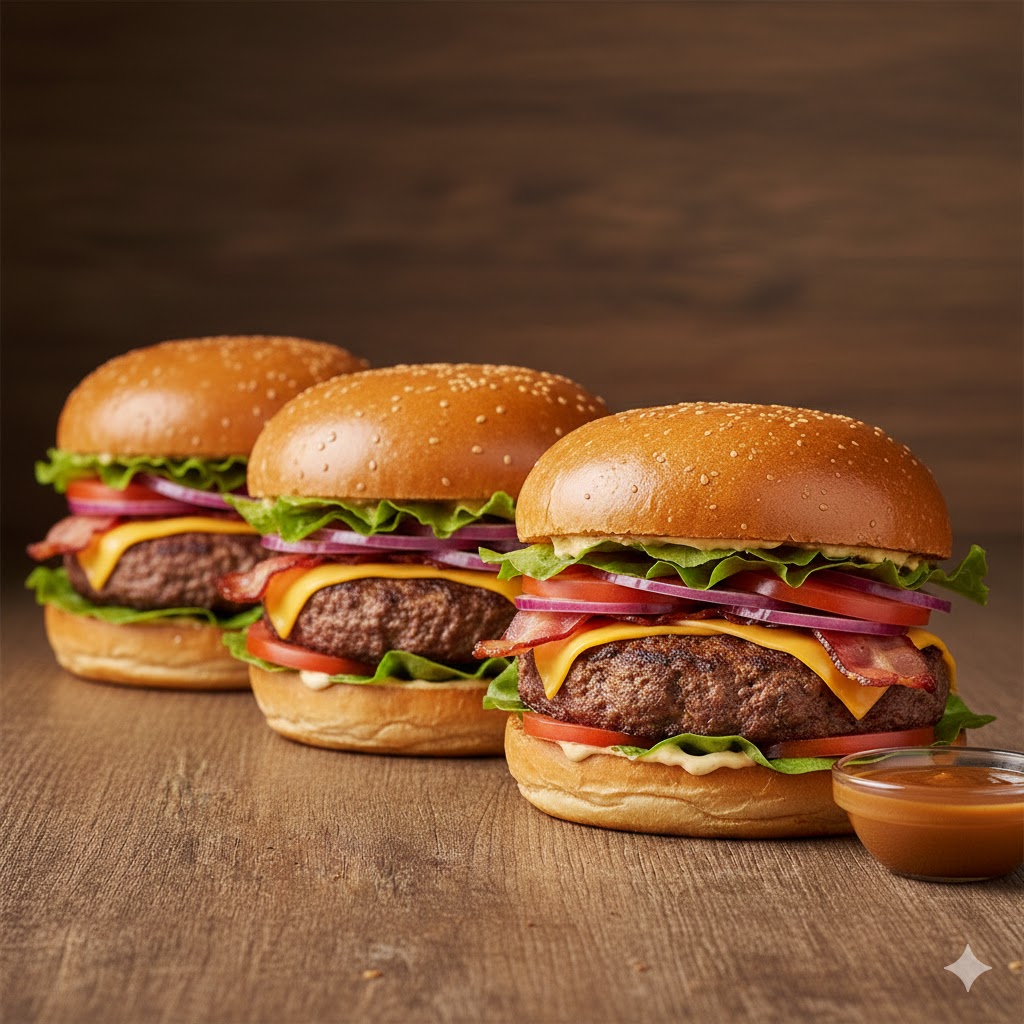 Deluxe Toasted Beef Burgers