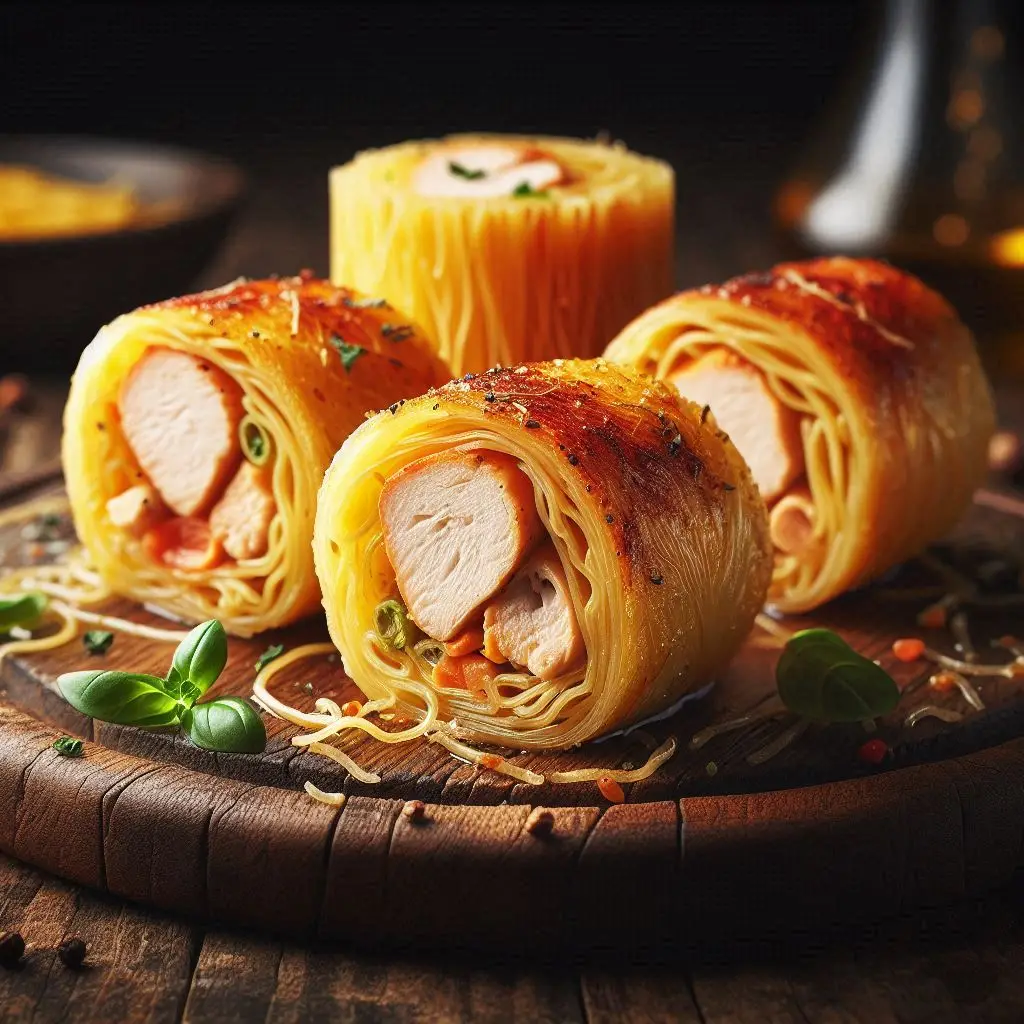 Involtini Pollo e Verdure (Sfoglia Croccante Senza Fritto)